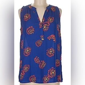 Alice Blue Floral blouse with Red and Orange Accents